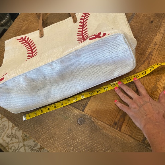 Burlap Baseball Bag, White/Red - Picture 14 of 15